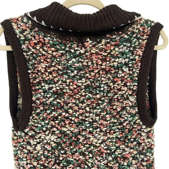 Sofia Camica Crocheted Sweater Vest Toggle & Flower Closure Multicolor S/M - Picture 9 of 12